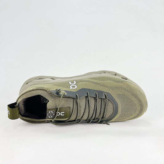 Loewe × On Cloudsurfer – Unisex Lightweight Breathable Luxury Collaborative Running Shoes | Olive Green & Charcoal