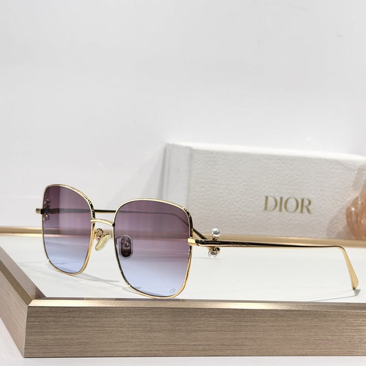 D**R Oversized Square Sunglasses | Gold Metal Frame, Double Pearl Hinge, Multi-Gradient Lenses | 6 Colors