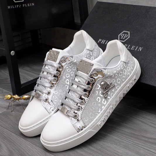 SOLA PP Leather Casual Sneakers – Unisex | Gold & Silver | EU 39–46
