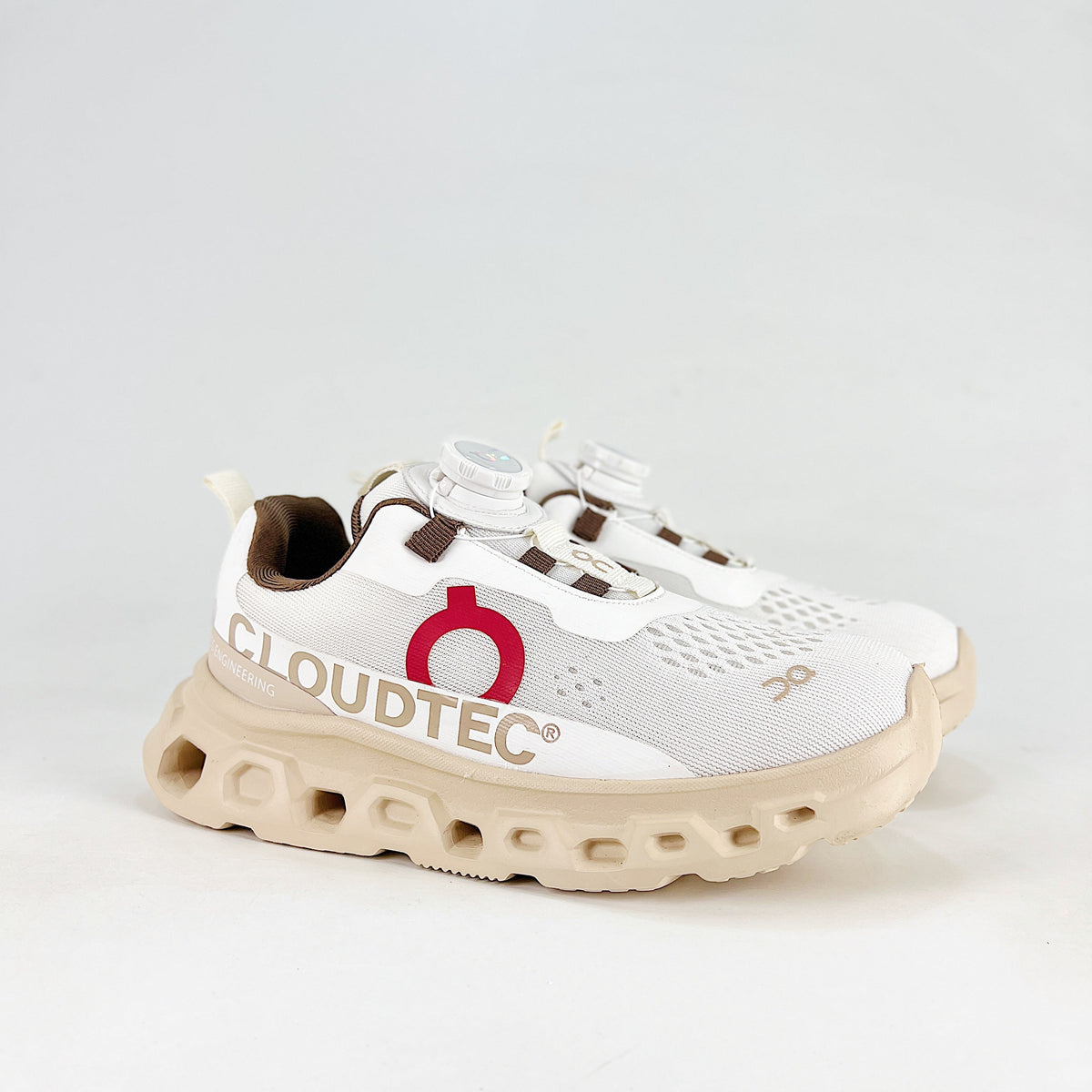 On Cloudmonster 2 – Unisex Lightweight Breathable Maximum Cushioning Running Shoes with BOA Fit System | White, Cream & Red