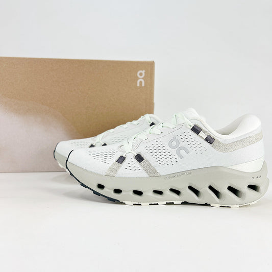 On Cloudsurfer 2 – Unisex Lightweight Breathable Soft Cushioned Road Running Shoes | White & Pearl Gray