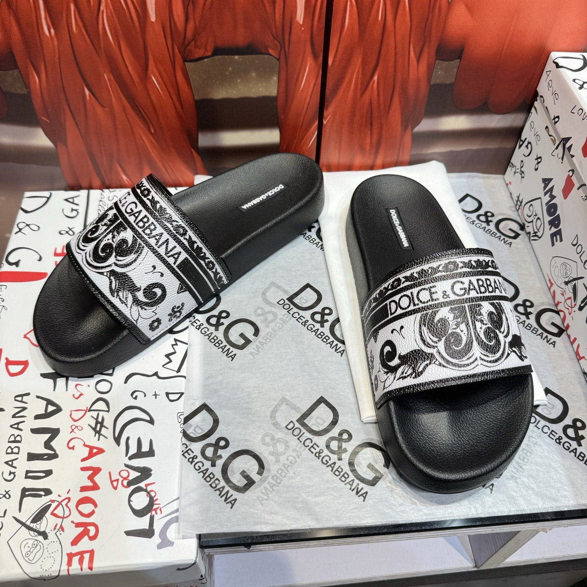 D*G 2026 Premium Leather Casual Slippers - Designer Men's Slides in 4 Styles