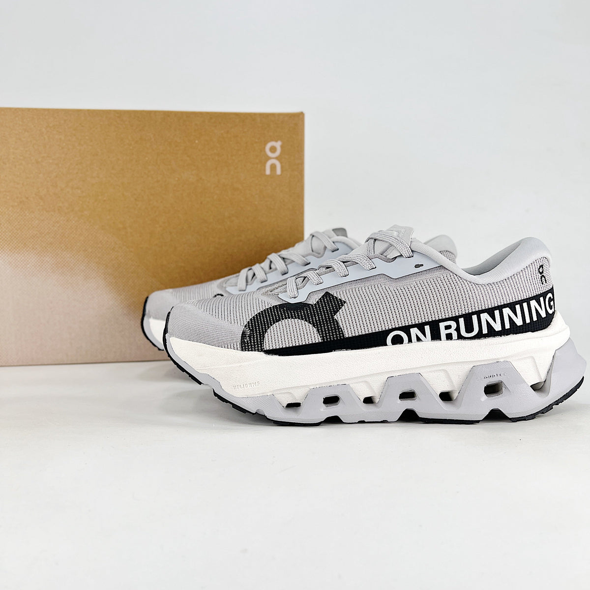 On Cloudmonster 3 Hyper – Unisex Lightweight Breathable Maximum Cushioning Running Shoes | Glacier Gray & Black