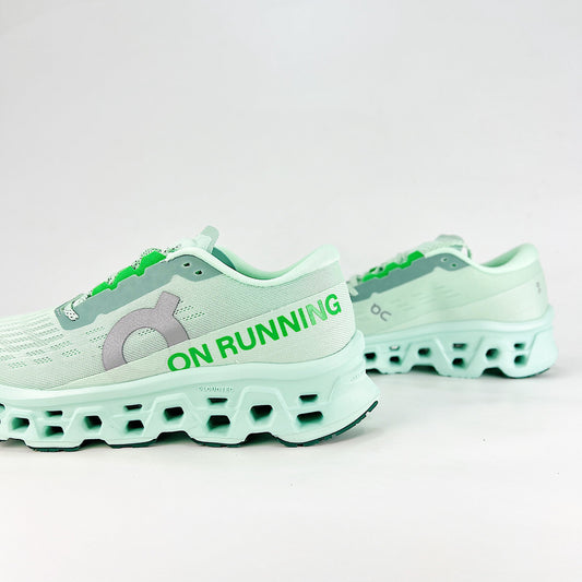 On Cloudmonster 3 Hyper – Unisex Lightweight Breathable Maximum Cushioning Running Shoes | Mint & Neon Green