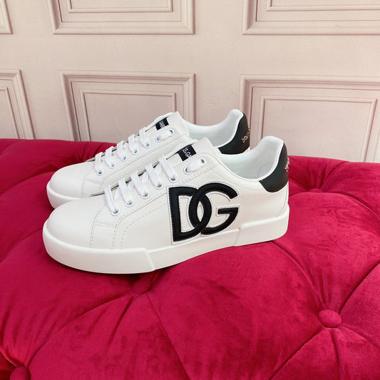 D*G 2026 Luxury Genuine Leather Casual Sneakers - Italian Designer Unisex Shoes