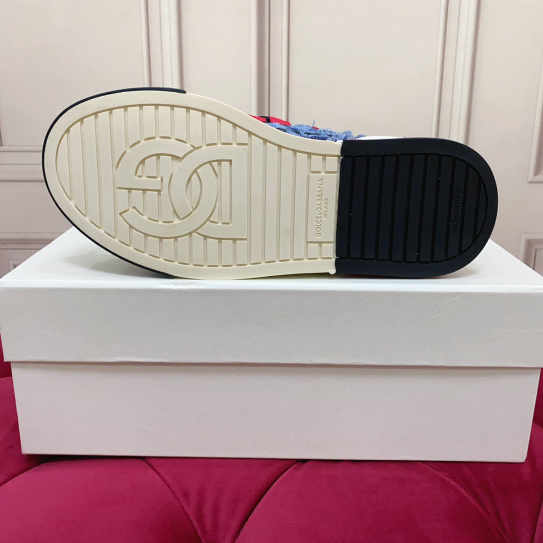 D*G 2026 Luxury Genuine Leather Casual Sneakers - Italian Designer Unisex Shoes