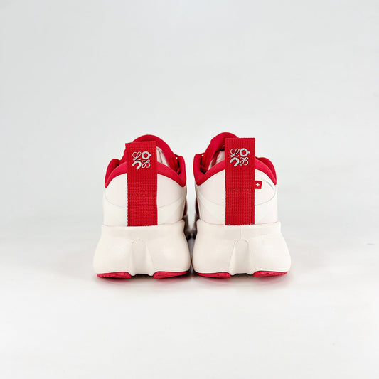 Loewe × On Cloudsolo – Unisex Lightweight Breathable Luxury Collaborative Running Shoes | Scarlet Red & Cream