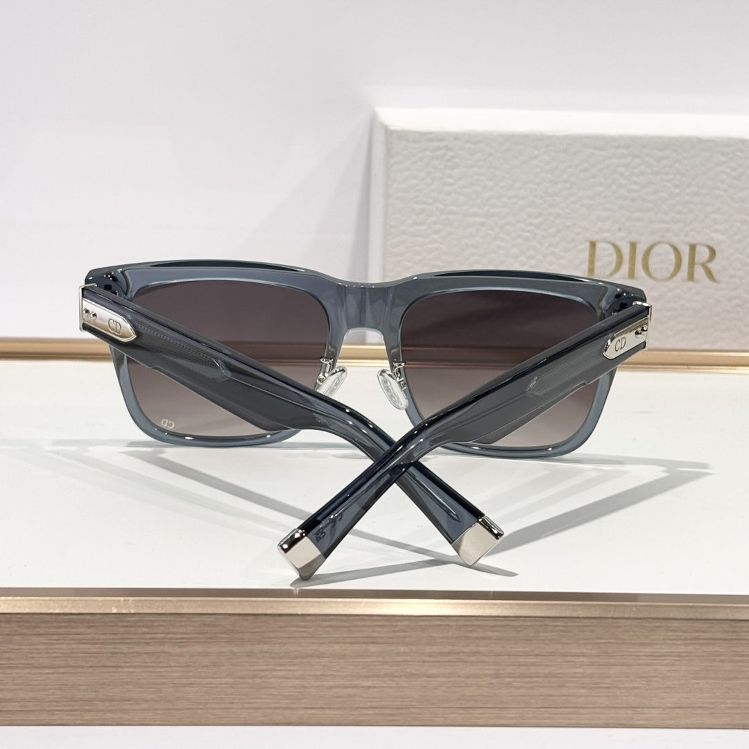 D**R Oversized Square Acetate Sunglasses | Dior Oblique Print Lens, Flat Grey & Gradient Lenses, CD Rivet Temple | 6 Colors