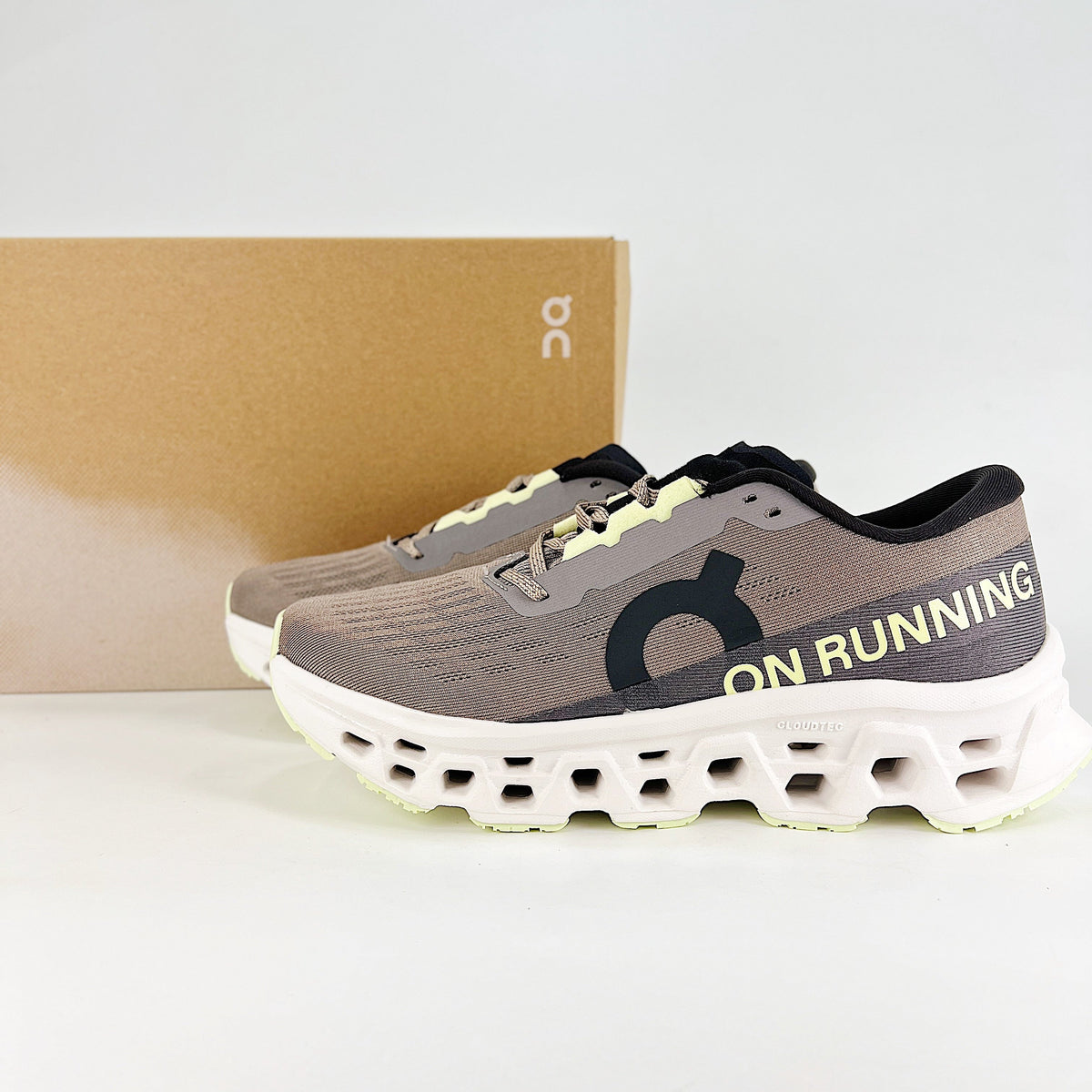 On Cloudmonster 3 – Unisex Lightweight Breathable Maximum Cushioning Running Shoes | Sand & Lime