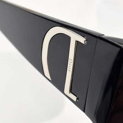 D**R Signature Rectangle Sunglasses | Glossy Black Acetate Frame & Gold D Logo