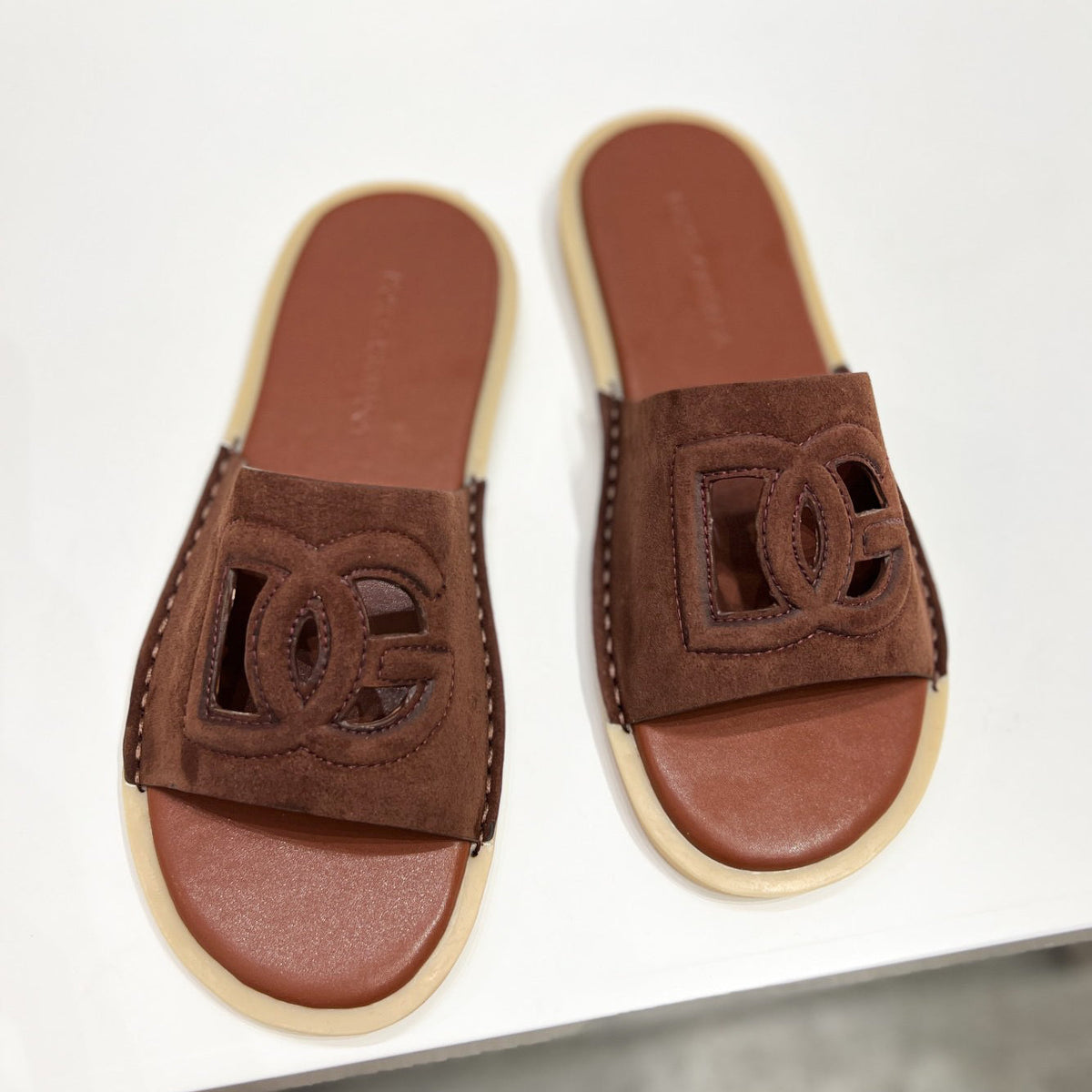 D*G 2026 Premium Leather Casual Slippers - Designer Men's Slides in 6 Colors