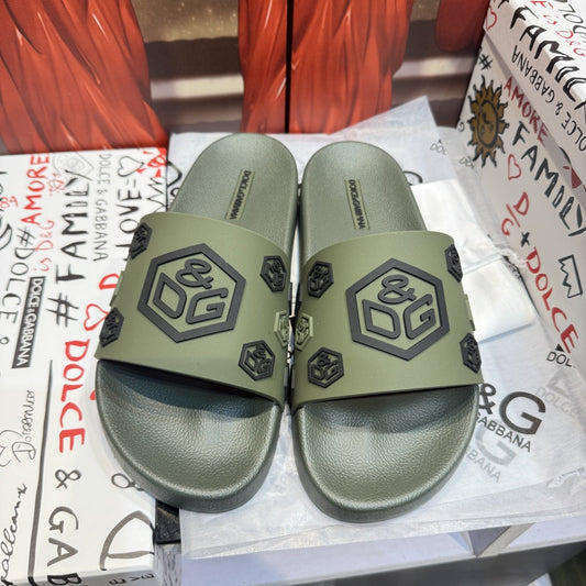 D*G 2026 Premium Leather Casual Slippers - Designer Men's Slides in 4 Styles