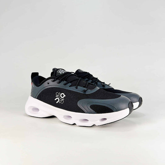Loewe × On Cloudsolo – Unisex Lightweight Breathable Luxury Collaborative Running Shoes | Black & Slate Gray