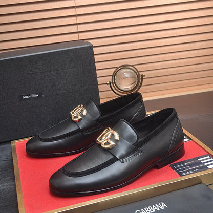 D*G 2026 Premium Leather Casual Sneakers - Designer Men's Shoes in Black