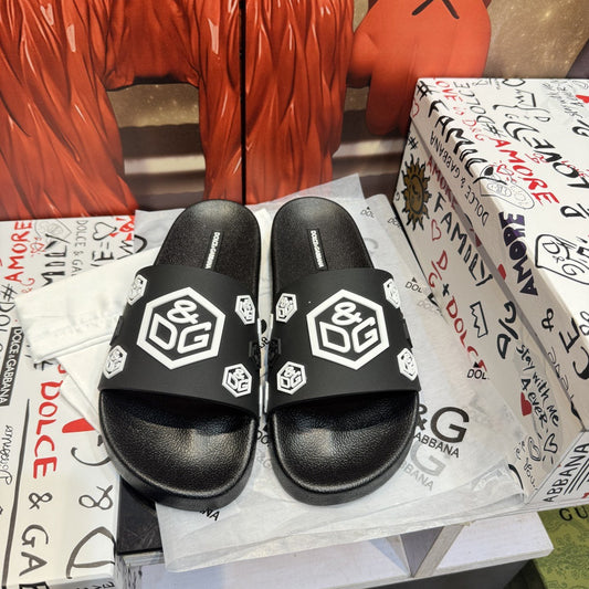 D*G 2026 Premium Leather Casual Slippers - Designer Men's Slides in 4 Styles