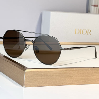 D**R Round Sunglasses | Double-Bridge Metal Frame & Solid Tinted Lenses | 6 Colorways