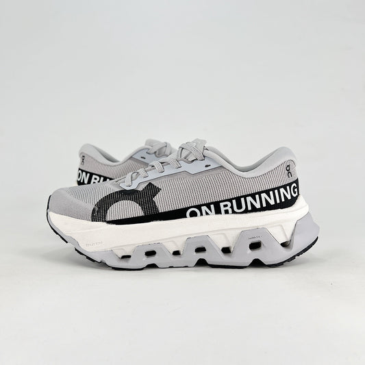 On Cloudmonster 3 Hyper – Unisex Lightweight Breathable Maximum Cushioning Running Shoes | Glacier Gray & Black