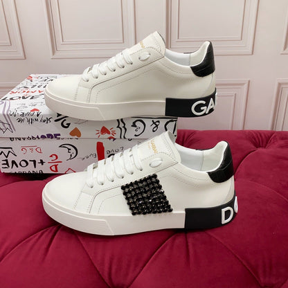 D*G 2026 Premium Leather Casual Sneakers - Designer Unisex Shoes in 2 Colors