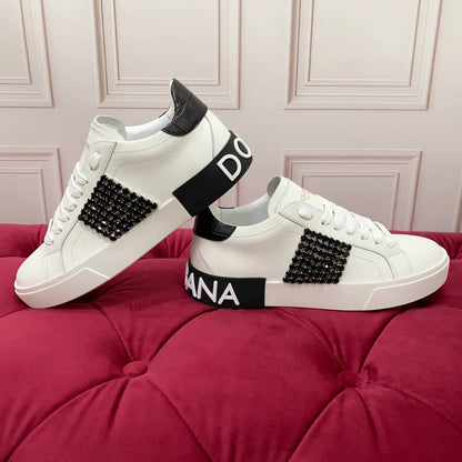 D*G 2026 Premium Leather Casual Sneakers - Designer Unisex Shoes in 2 Colors