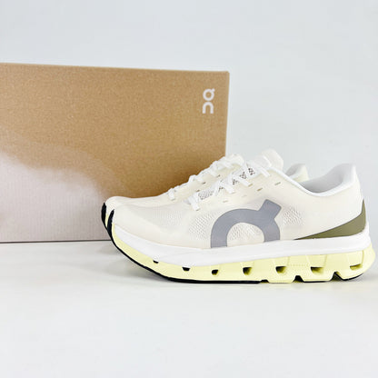 On Cloudflow 5 – Unisex Lightweight Breathable High-Performance Running Shoes | White, Butter Yellow & Olive