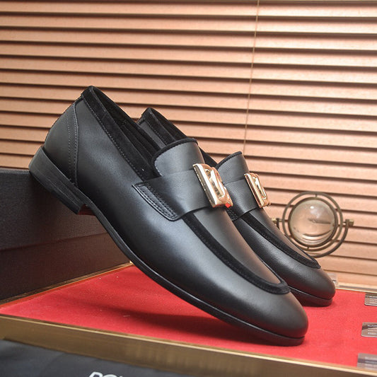 D*G 2026 Premium Leather Casual Sneakers - Designer Men's Shoes in Black