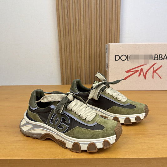 D*G 2026 Luxury Genuine Leather Casual Sneakers - Italian Designer Unisex Shoes