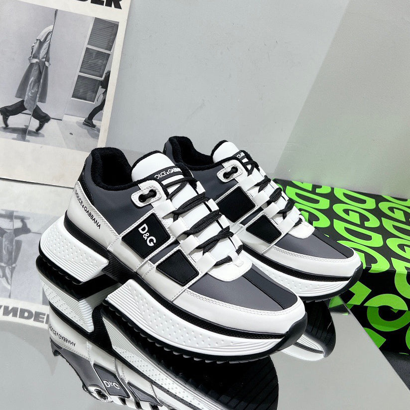 D*G 2026 Premium Leather Casual Sneakers - Designer Men's Shoes in 3 Colors