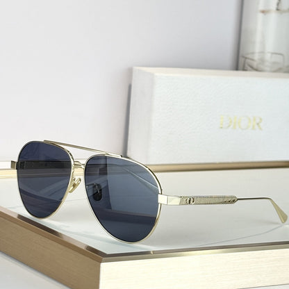 D**R Aviator Sunglasses | Silver Metal Double-Bridge Frame, Dark Grey Lenses | Multiple Colors