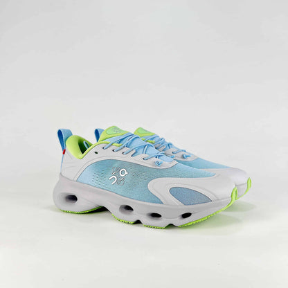 Loewe × On Cloudsolo – Unisex Lightweight Breathable Luxury Collaborative Running Shoes | Ice Blue & Lime Green