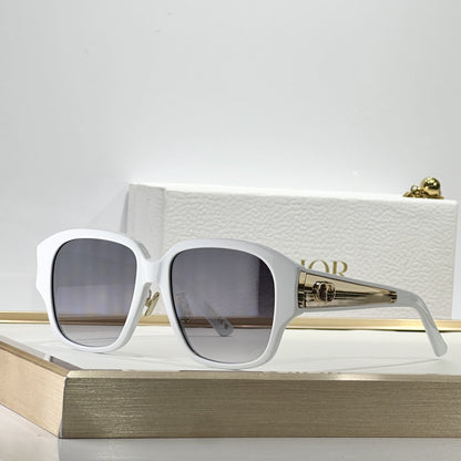 D**R Oversized Square Sunglasses | Glossy Black Frame, Dark Grey Lenses & Gold CD Logo Inlay Temple | 6 Colorways