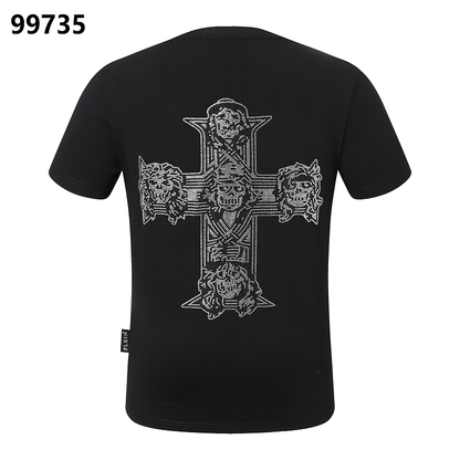 P**P Men's Extended Size Logo Emblem T-Shirt | Black White