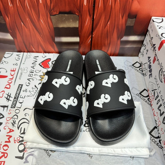 D*G 2026 Premium Leather Casual Slippers - Designer Men's Slides in 4 Styles