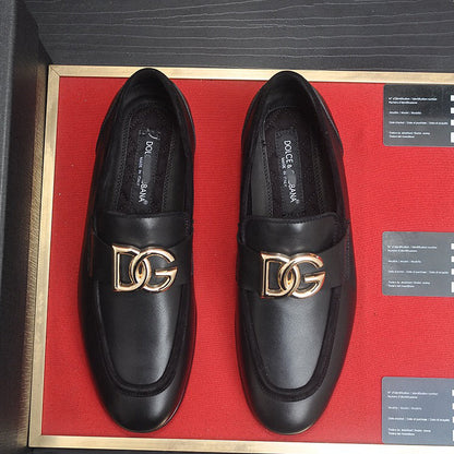 D*G 2026 Premium Leather Casual Sneakers - Designer Men's Shoes in Black