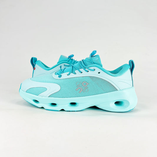 Loewe × On Cloudsolo – Unisex Lightweight Breathable Luxury Collaborative Running Shoes | Aqua Blue & Turquoise