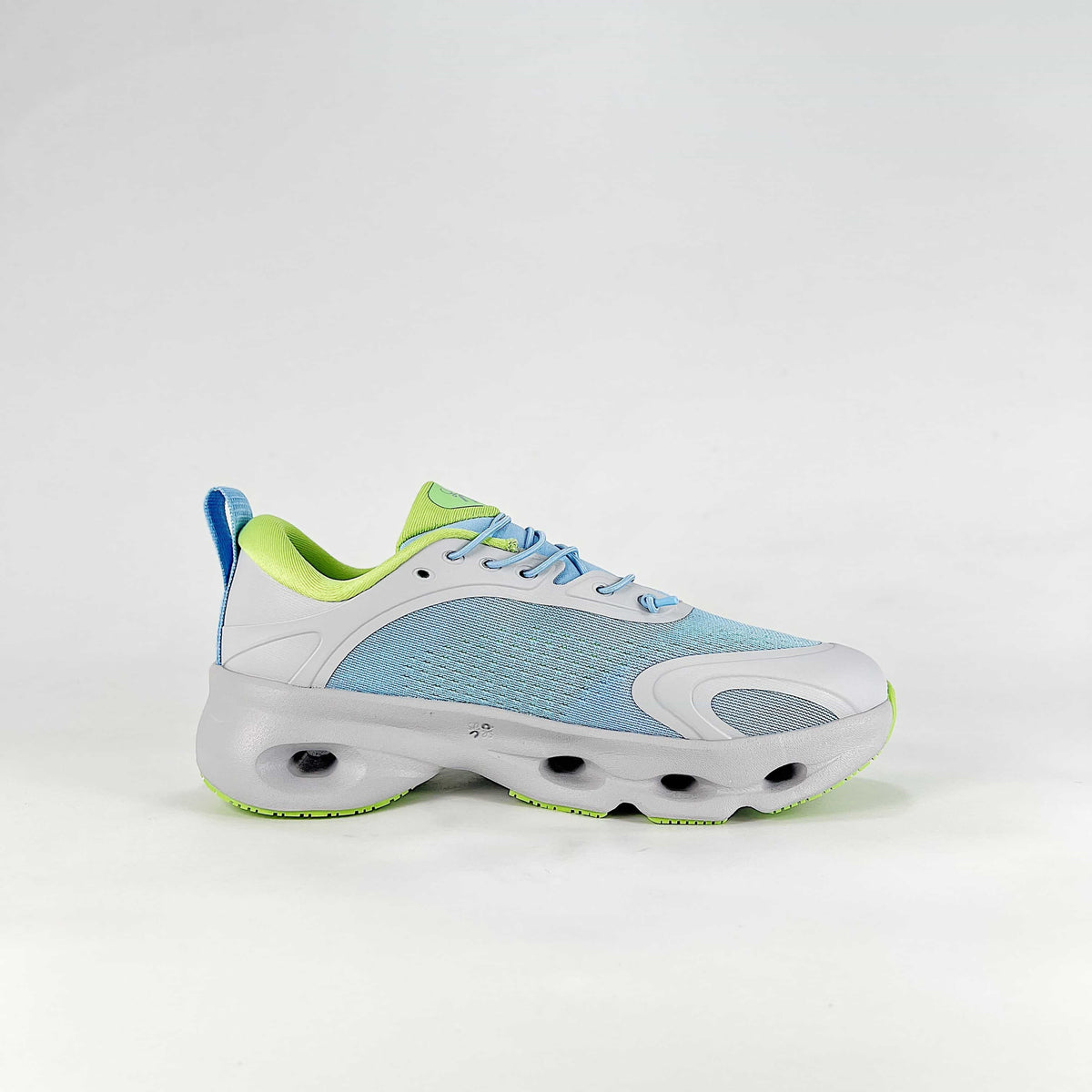 Loewe × On Cloudsolo – Unisex Lightweight Breathable Luxury Collaborative Running Shoes | Ice Blue & Lime Green