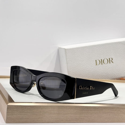 D**R DiorPacific S1U Sunglasses | Black Acetate Narrow Rectangle Frame, Dark Grey Lenses, Christian Dior Paris Temple | Multiple Colors