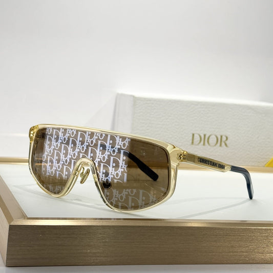 D**R Oversized Shield Visor Sunglasses | Dior Oblique Monogram Print One-Piece Lens, Crystal & Black Acetate Frame | 6 Colors