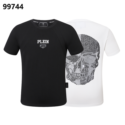 P**P Men's First Class Logo Emblem T-Shirt | Black White