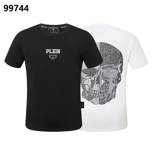 P**P Men's First Class Logo Emblem T-Shirt | Black White