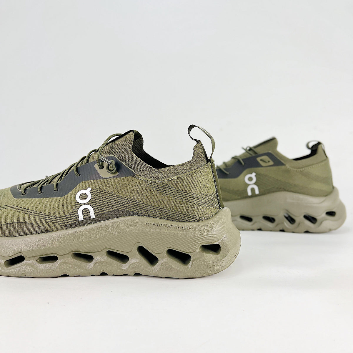 Loewe × On Cloudsurfer – Unisex Lightweight Breathable Luxury Collaborative Running Shoes | Olive Green & Charcoal