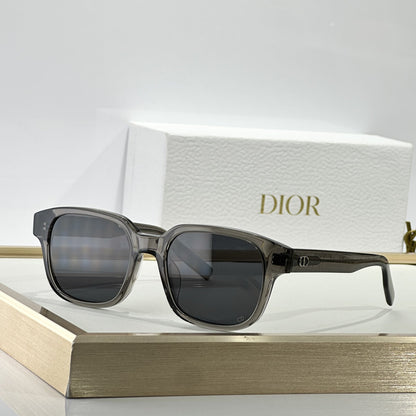 D**R Square Sunglasses | Transparent Champagne Frame, Honey Brown Gradient Lenses & Black CD Logo Hinge | 6 Colorways