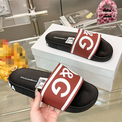 D*G 2026 Premium Leather Casual Slippers - Designer Men's Slides in 4 Styles