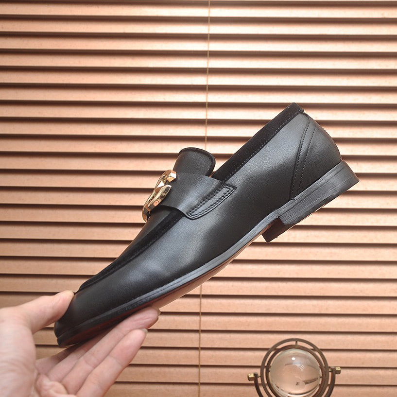 D*G 2026 Premium Leather Casual Sneakers - Designer Men's Shoes in Black