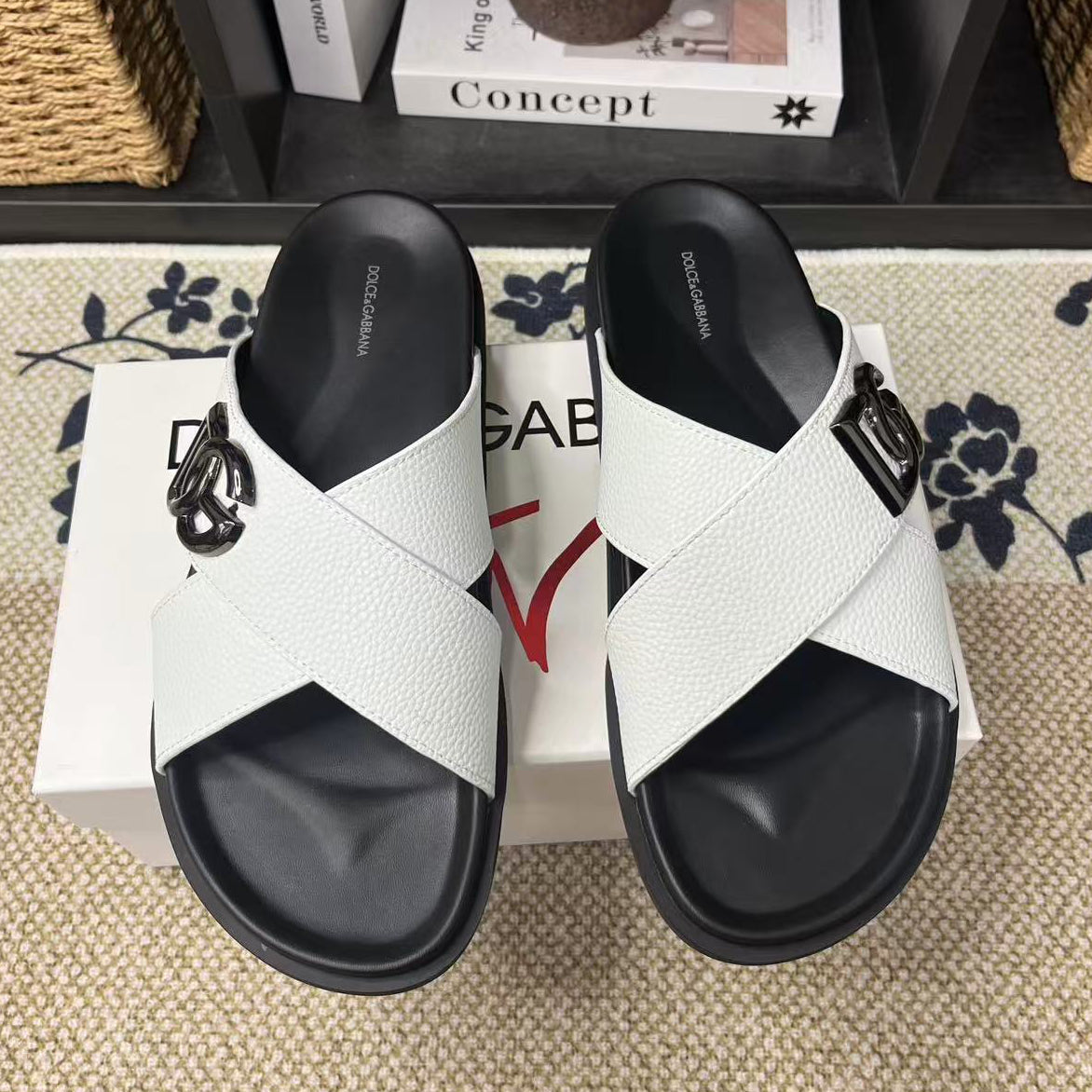 D*G 2026 Premium Leather Casual Slippers - Designer Men's Slides in 5 Colors