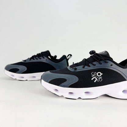 Loewe × On Cloudsolo – Unisex Lightweight Breathable Luxury Collaborative Running Shoes | Black & Charcoal