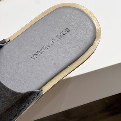 D*G 2026 Premium Leather Casual Slippers - Designer Men's Slides in 6 Colors