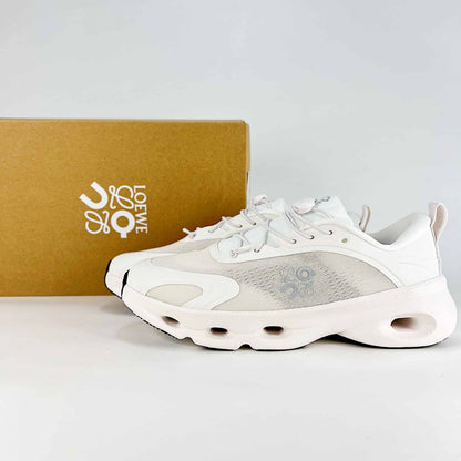Loewe × On Cloudsolo – Unisex Lightweight Breathable Luxury Collaborative Running Shoes | White & Light Gray