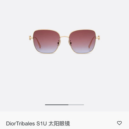 D**R Butterfly Square Sunglasses | Gold Metal Frame, Pearl Hinge Detail, Gradient Rose-Brown Lenses | Multiple Colors