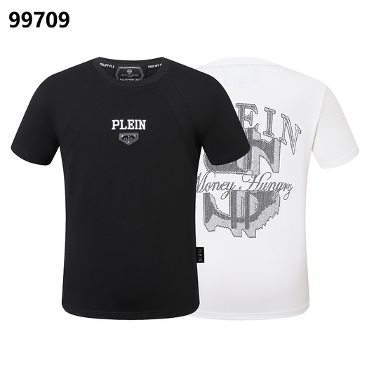 P**P Men's Heritage Logo Crest Crew Neck T-Shirt | Black White