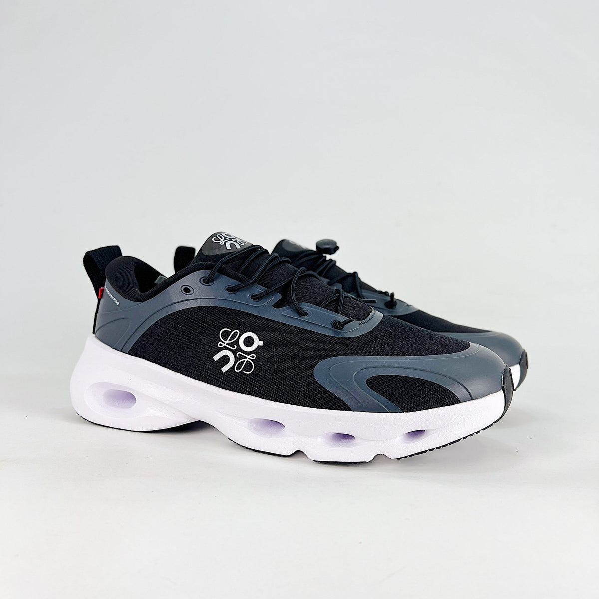 Loewe × On Cloudsolo – Unisex Lightweight Breathable Luxury Collaborative Running Shoes | Black & Charcoal
